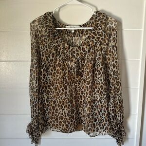 Joie sheer leopard print blouse